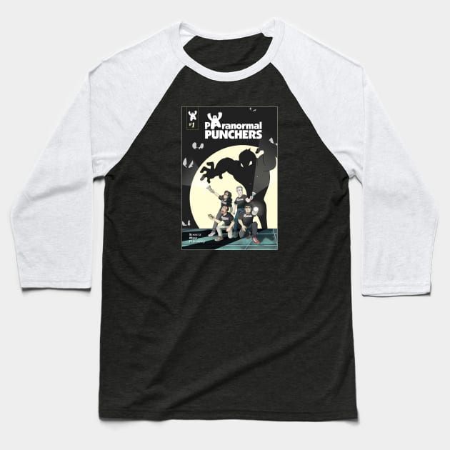 Paranormal Punchers Comic Book Baseball T-Shirt by Paranormal Punchers